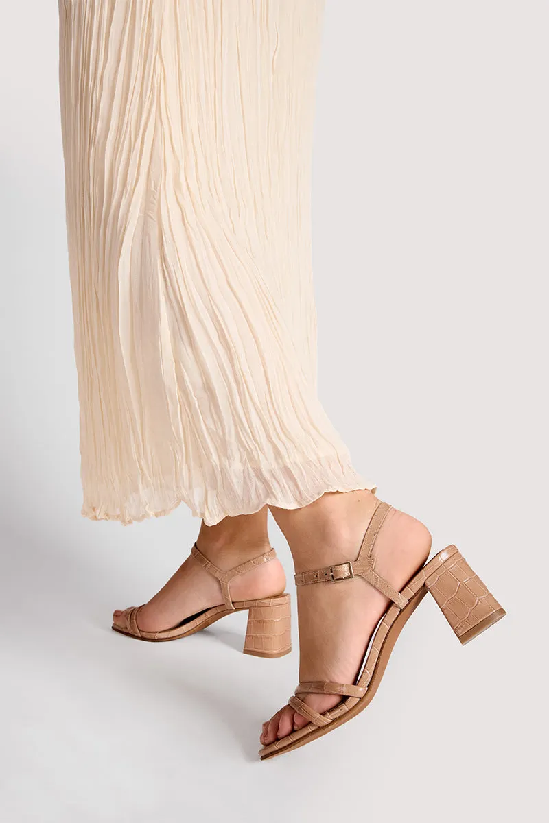 Bryan Stepwise Habana sandalen hak beige leer