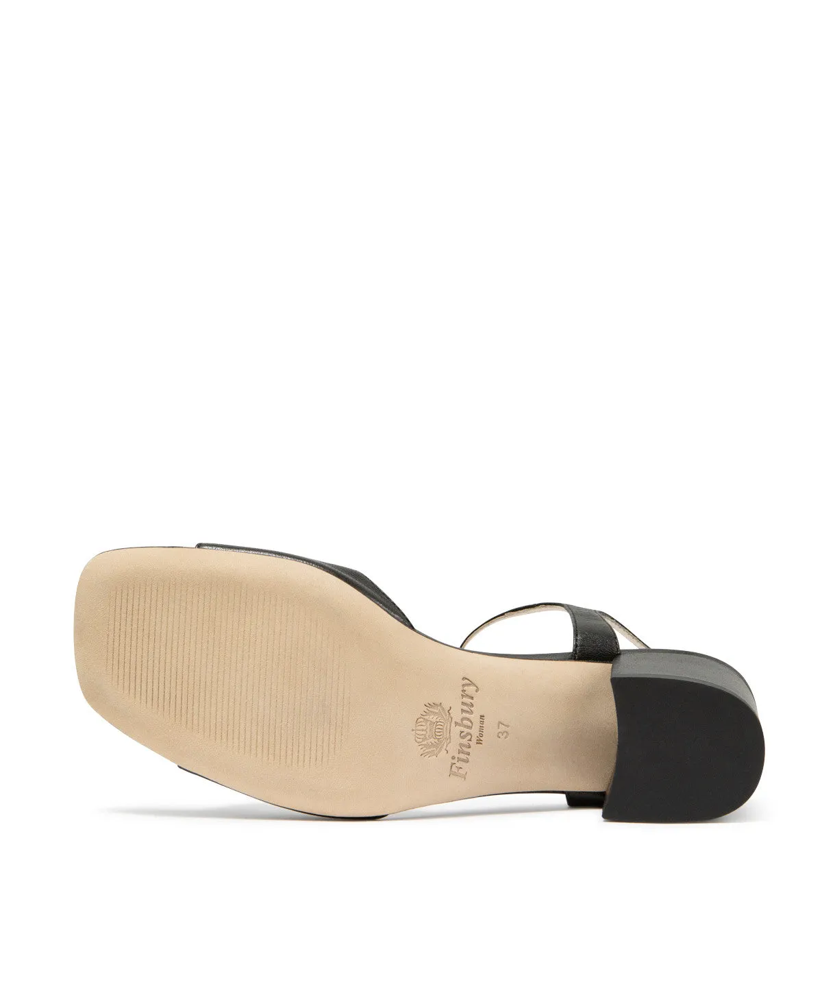 Finsbury Maeva sandaal zwart lamleer 4 cm hak