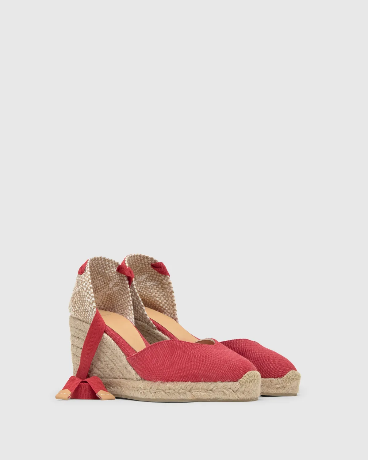 Castaner Chiara 8/SS20002 espadrilles karmijnrood katoen 9cm