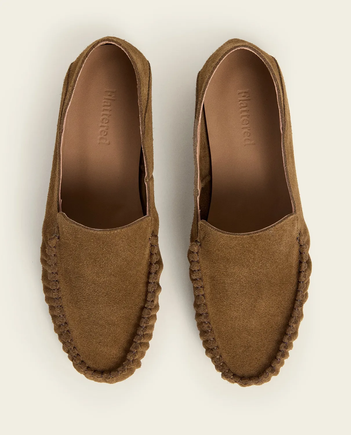Flattered Bon Bon loafer suède wet sand instapper