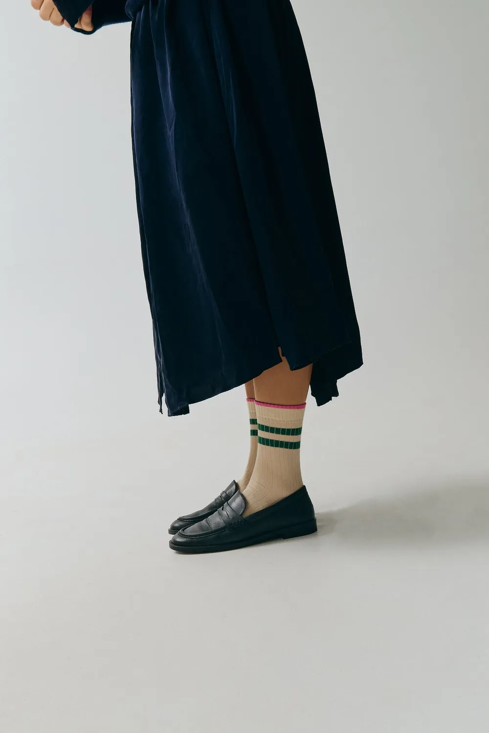 Jutelaune Green Stripe sokken one size gestreept