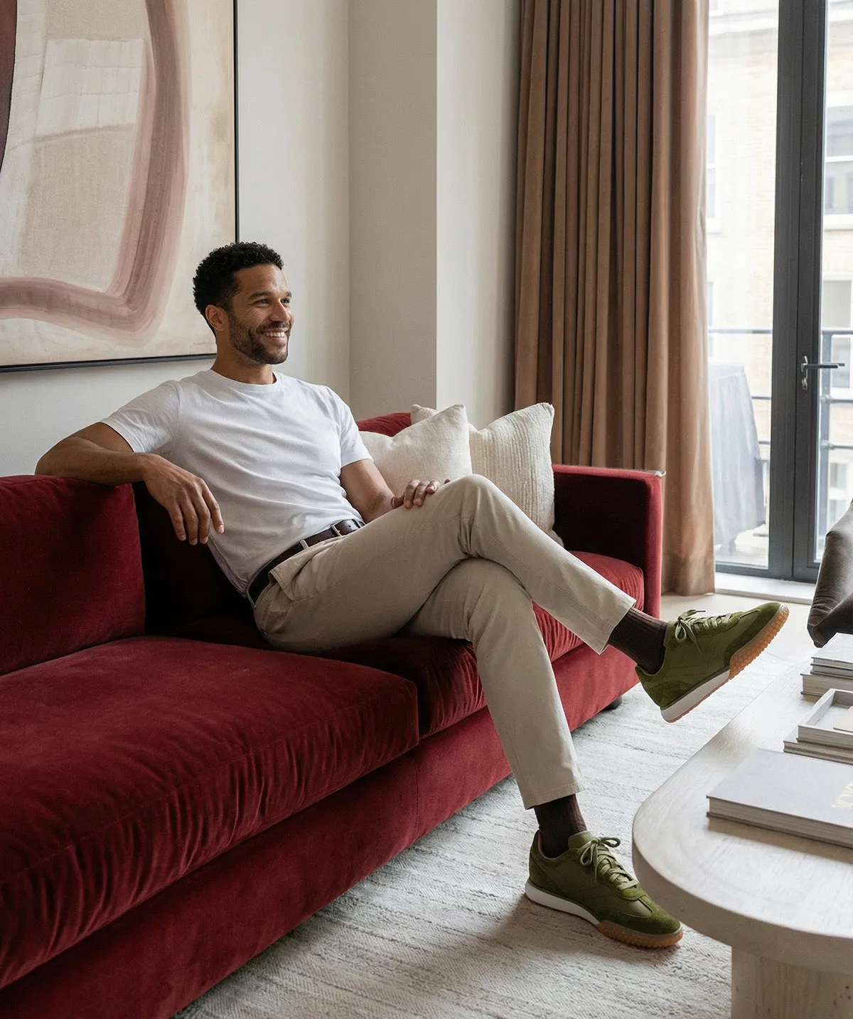 Finsbury Mathis sneaker olijfgroen canvas