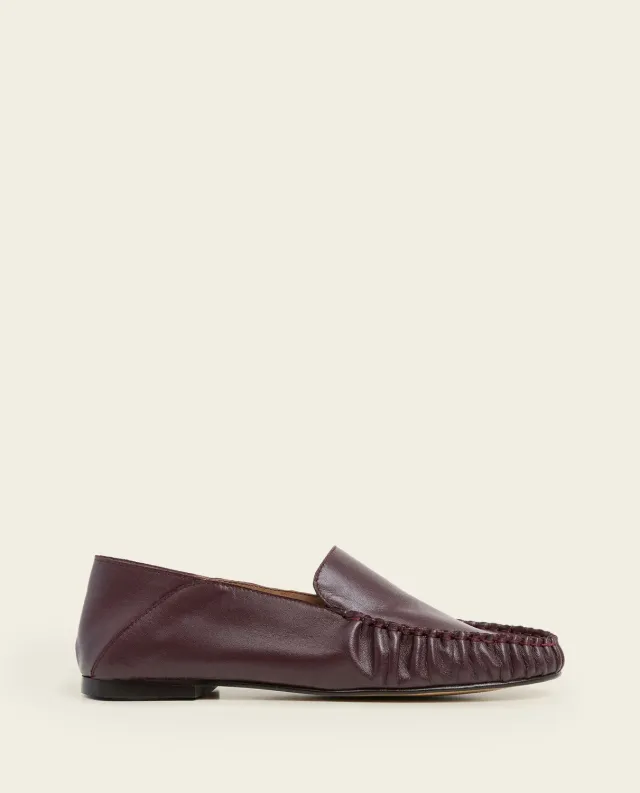 Flattered Bon Bon loafer leer burgundy instapper