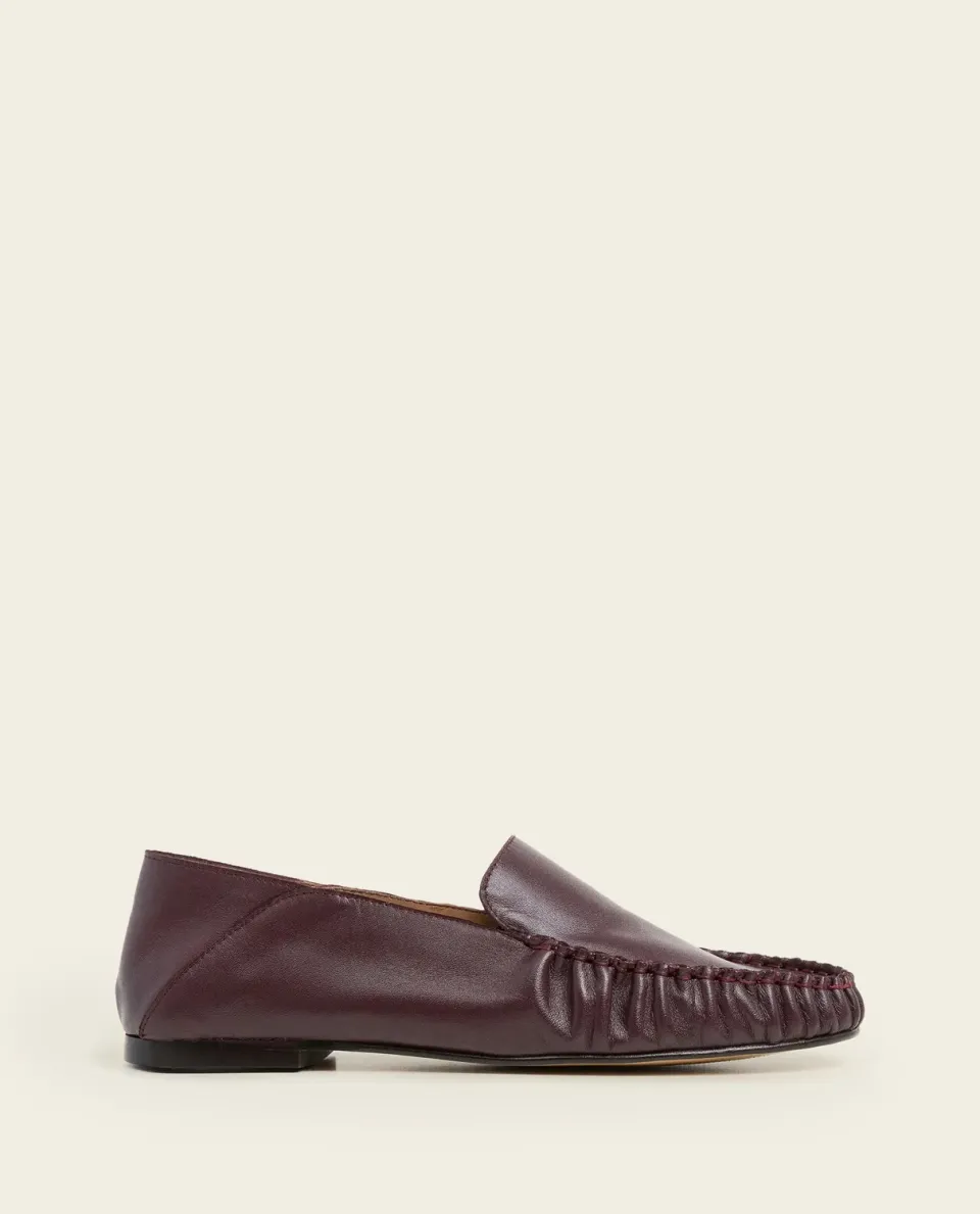 Flattered Bon Bon loafer leer burgundy instapper