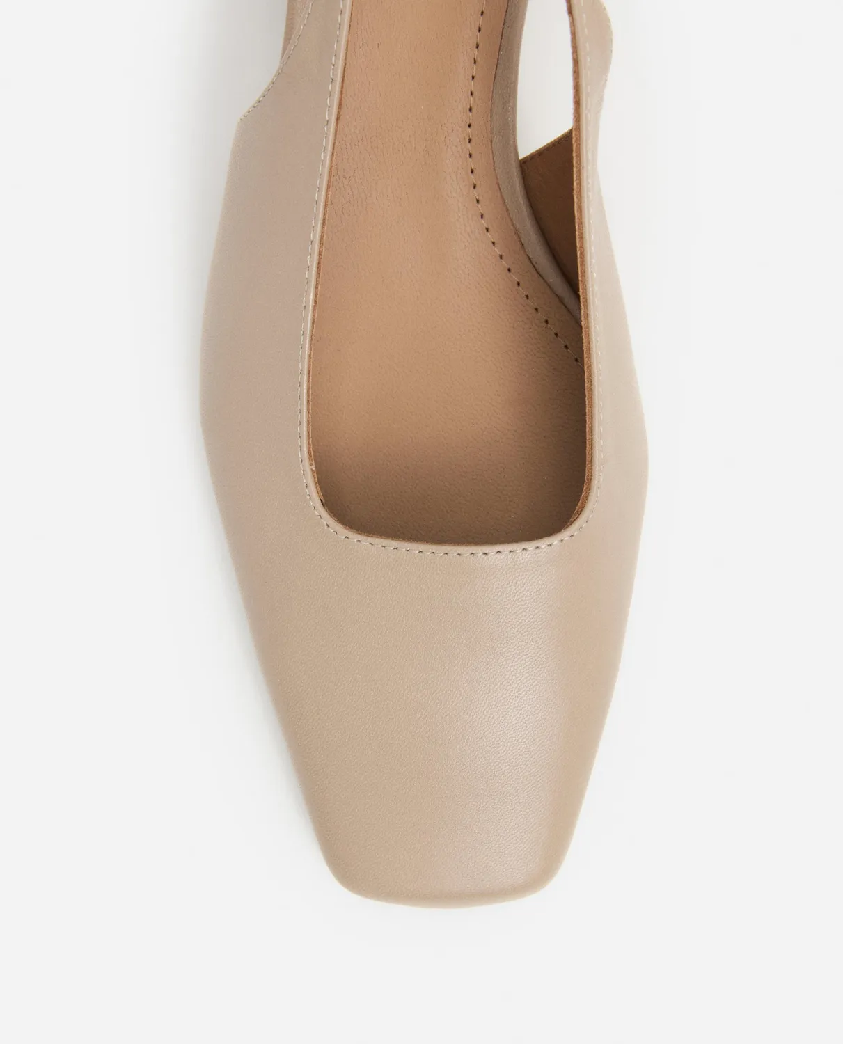 Flattered Elin slingback pumps beige leer blokhak