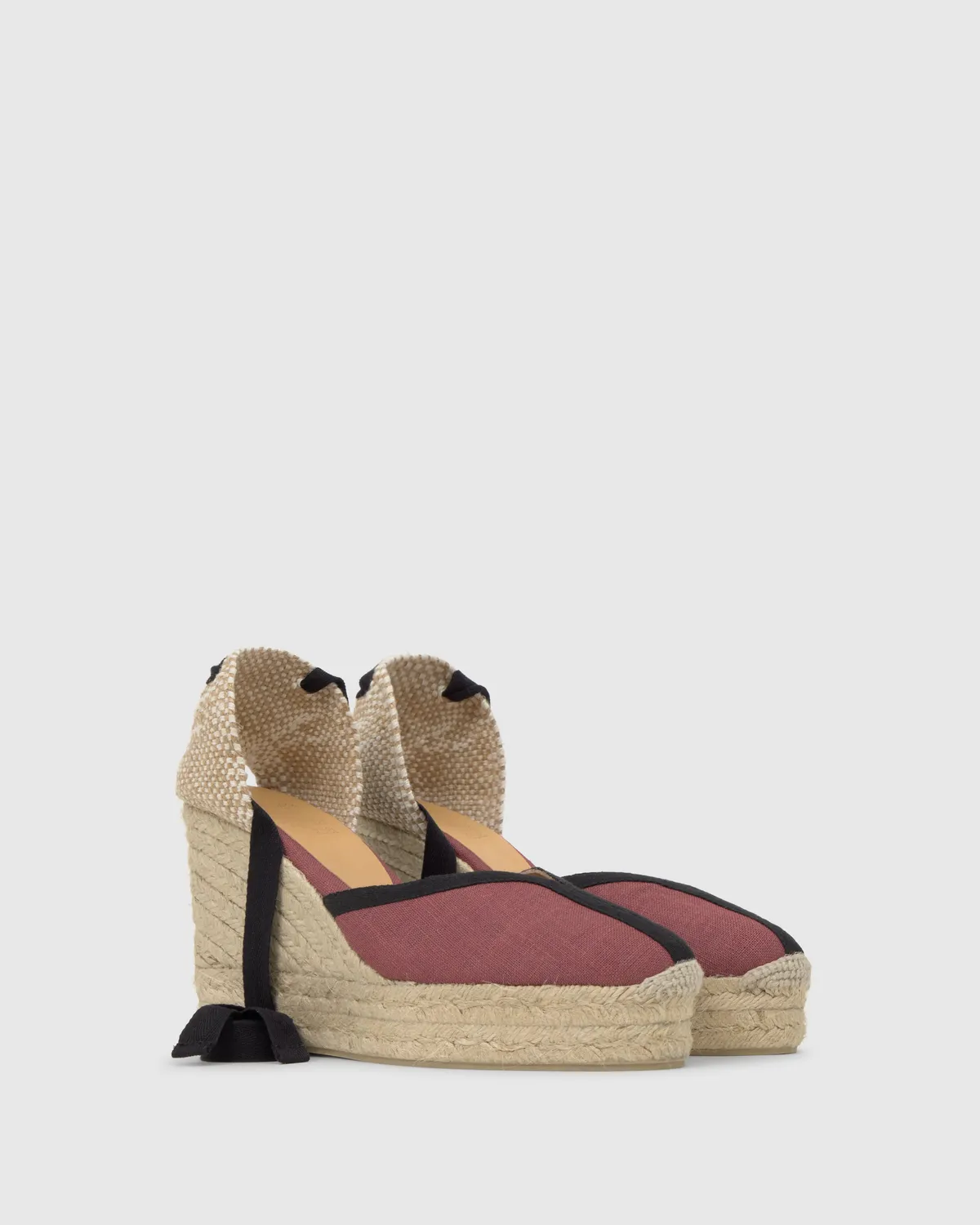 Castaner Carmen CSC/8ED/003 espadrilles bordeaux-zwart 11 cm