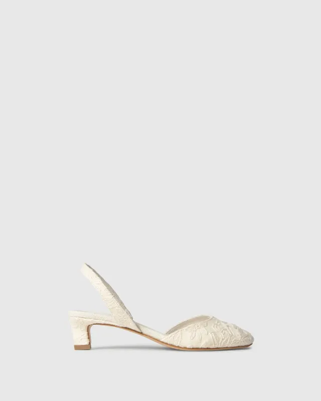 Castaner Aran CSC/305 slingbacks Ecru jacquard