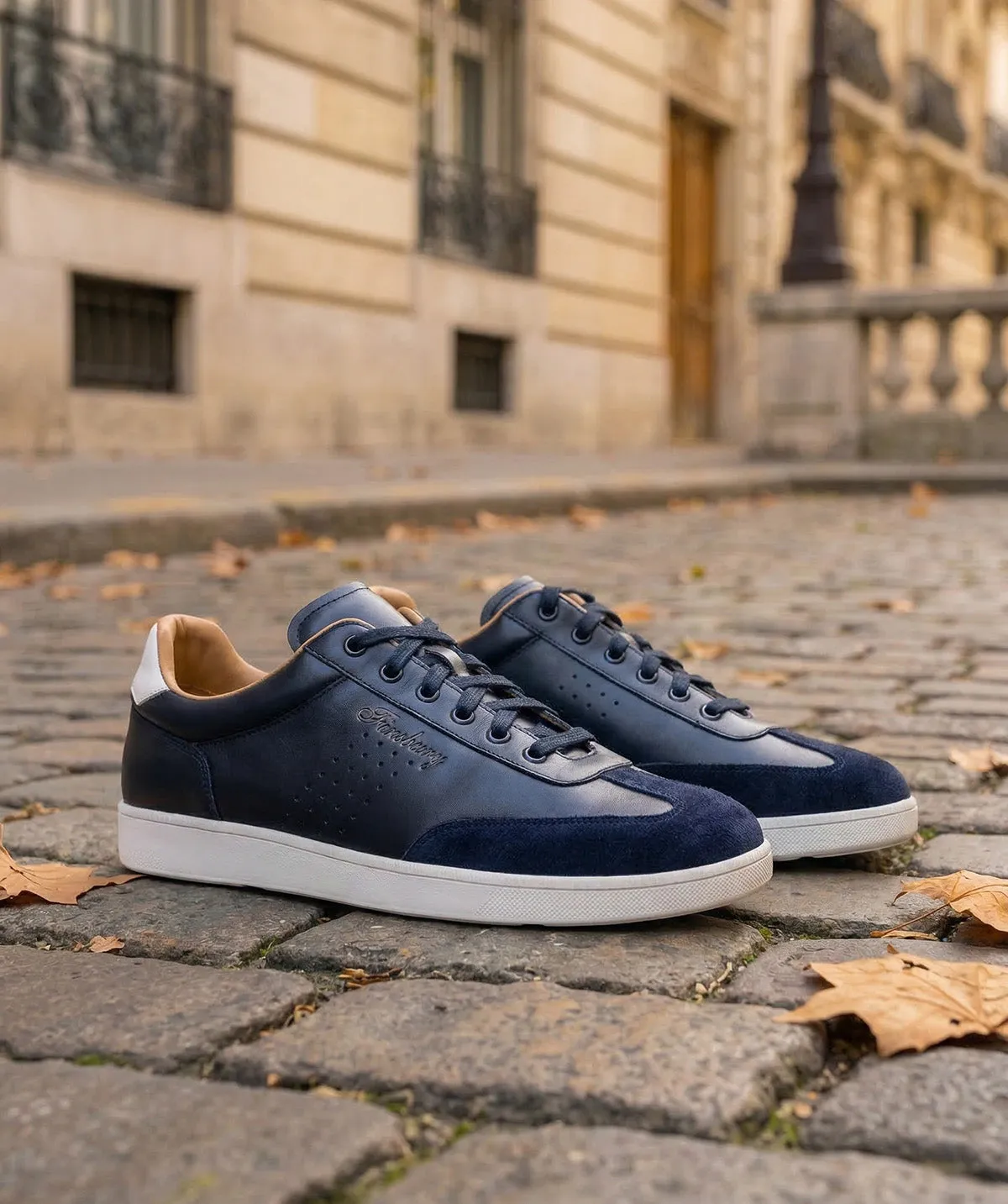Finsbury Tom sneakers blauw leer