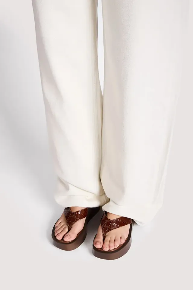 Bryan Stepwise Aruba Coco bruin platformsandalen leer