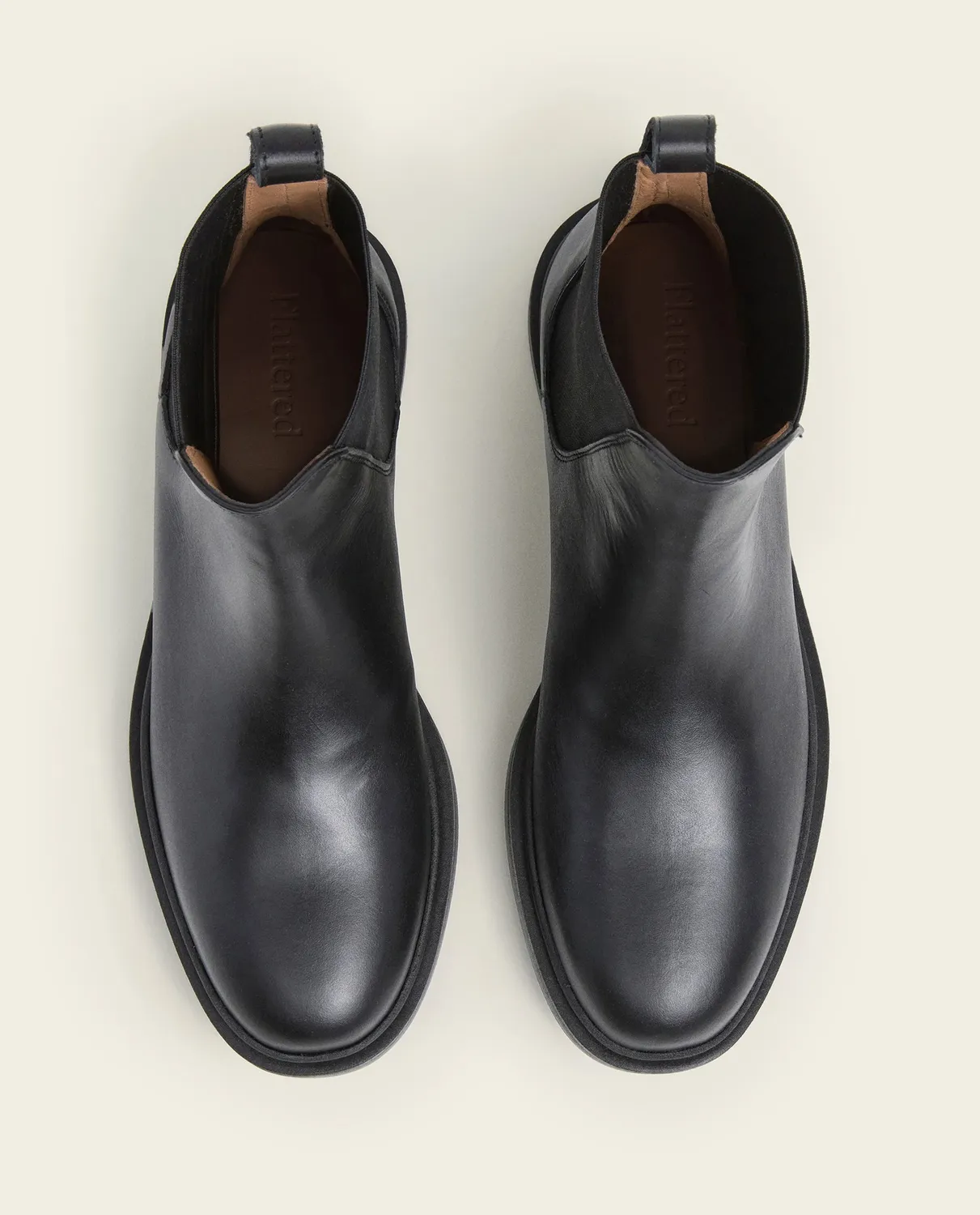 Flattered Fiona Chelsea boots zwart leer plat