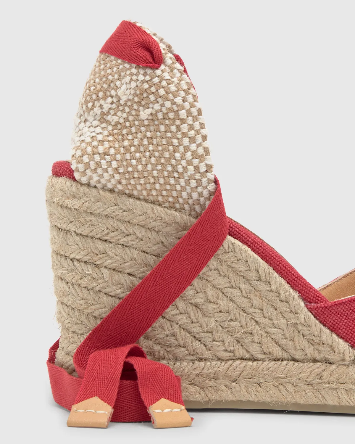 Castaner Chiara 8/SS20002 espadrilles karmijnrood katoen 9cm