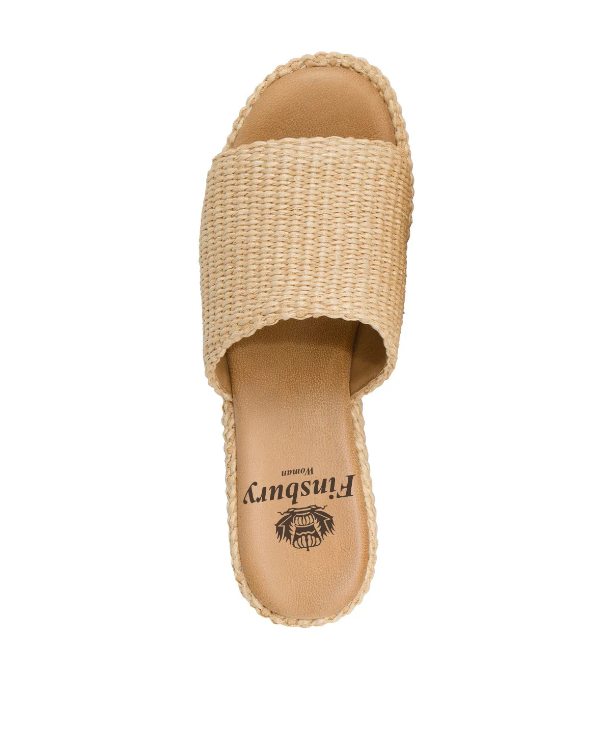 Finsbury Sabrina muiltjes beige raffia instappers