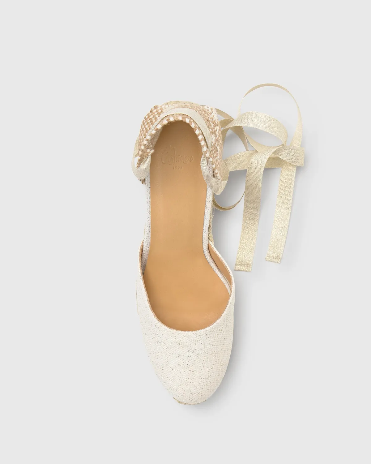 Castaner Carina 8/032 espadrilles wit-goud linnen