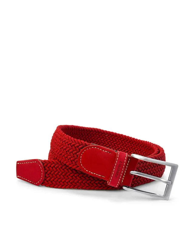Finsbury gevlochten riem rood 95-115 cm