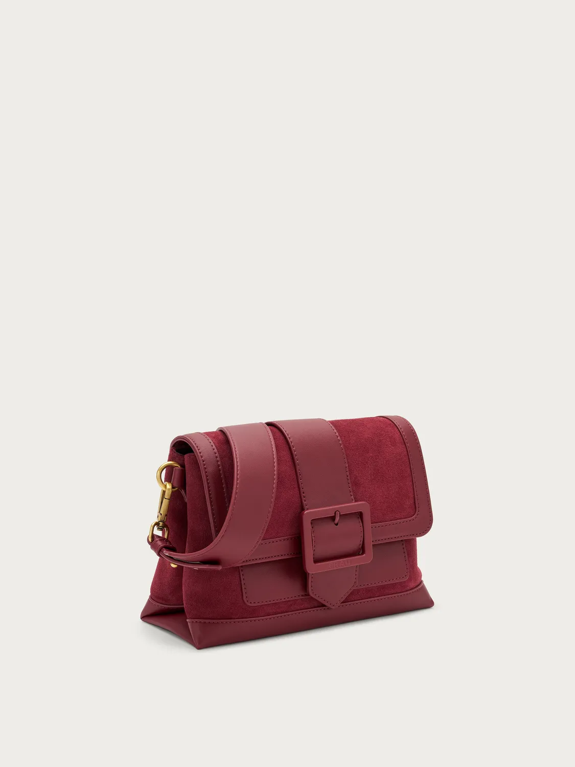 Frau Schoudertas Bordeaux Suède Small