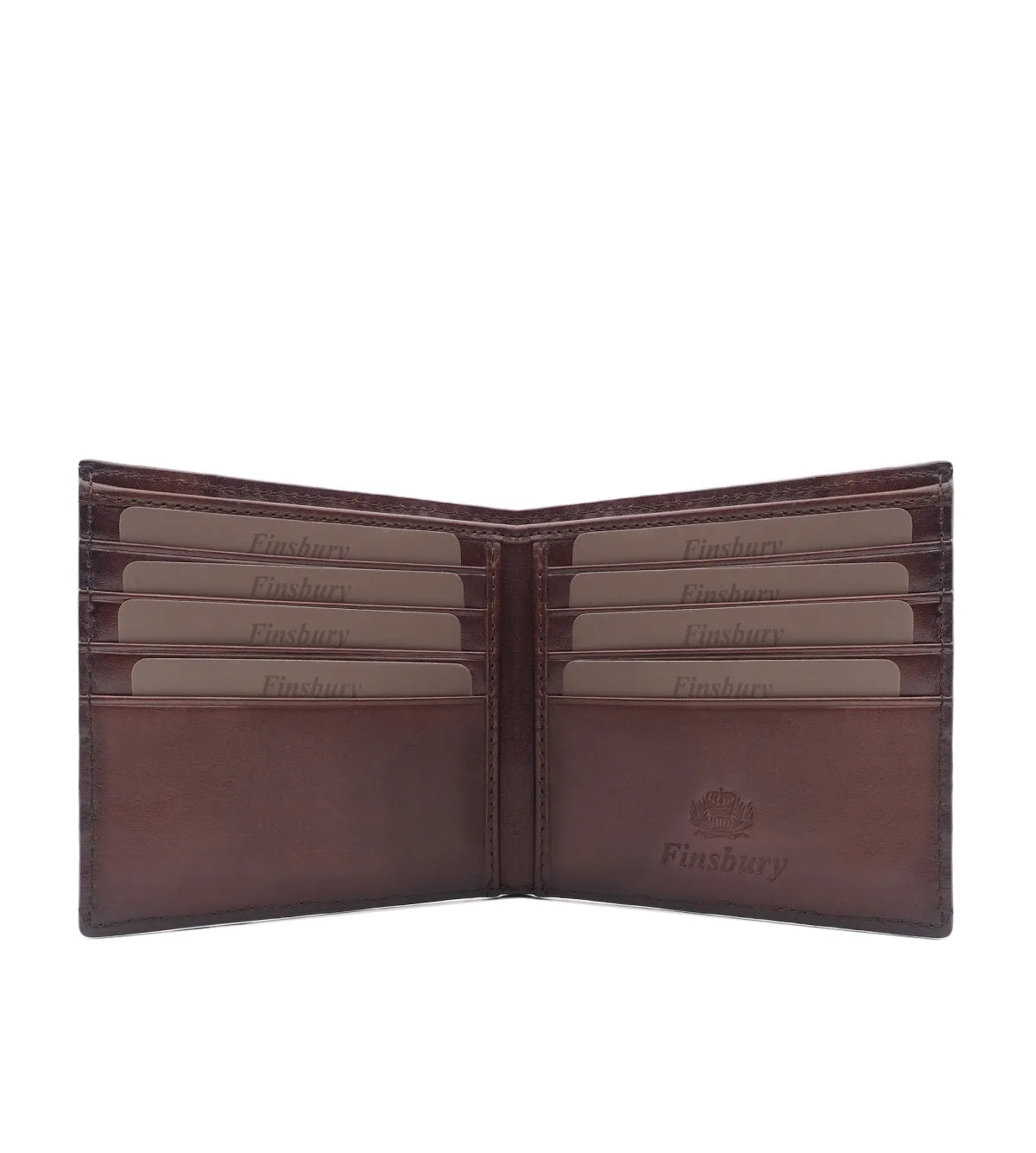 Finsbury portemonnee leer bruin croco 12 cm bifold