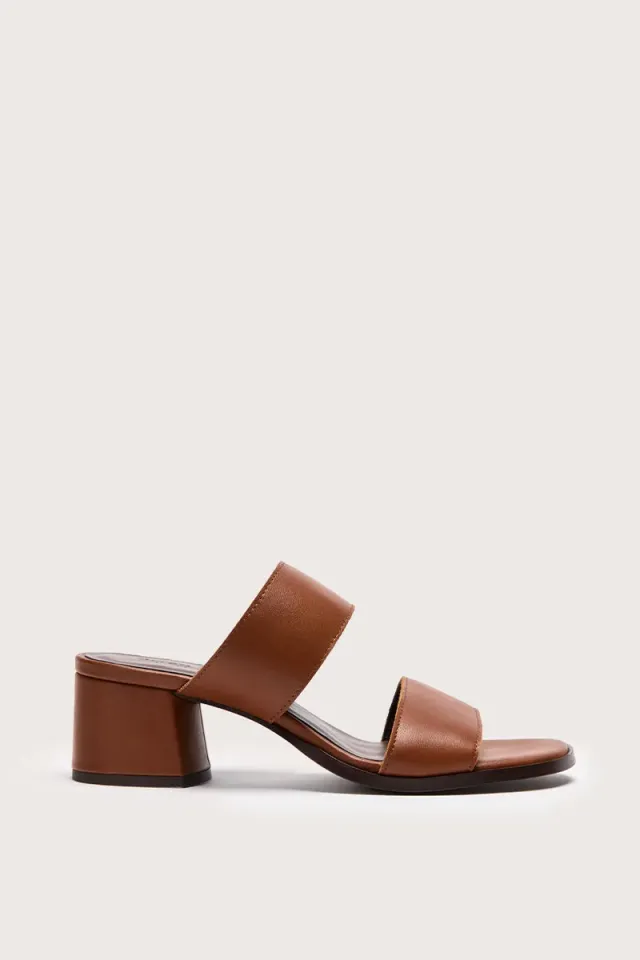 Bryan Stepwise Eloisa bruin sandalen brede hak leer