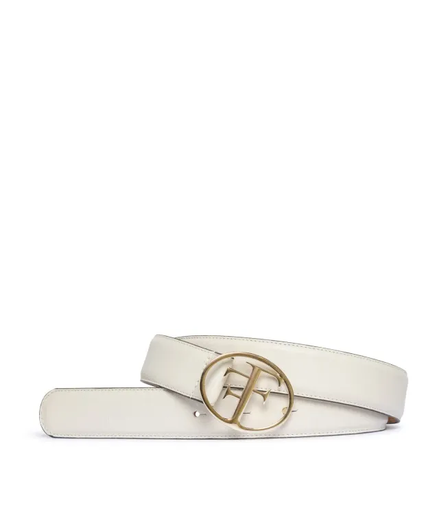 Finsbury Paris damesriem beige leer gouden gesp