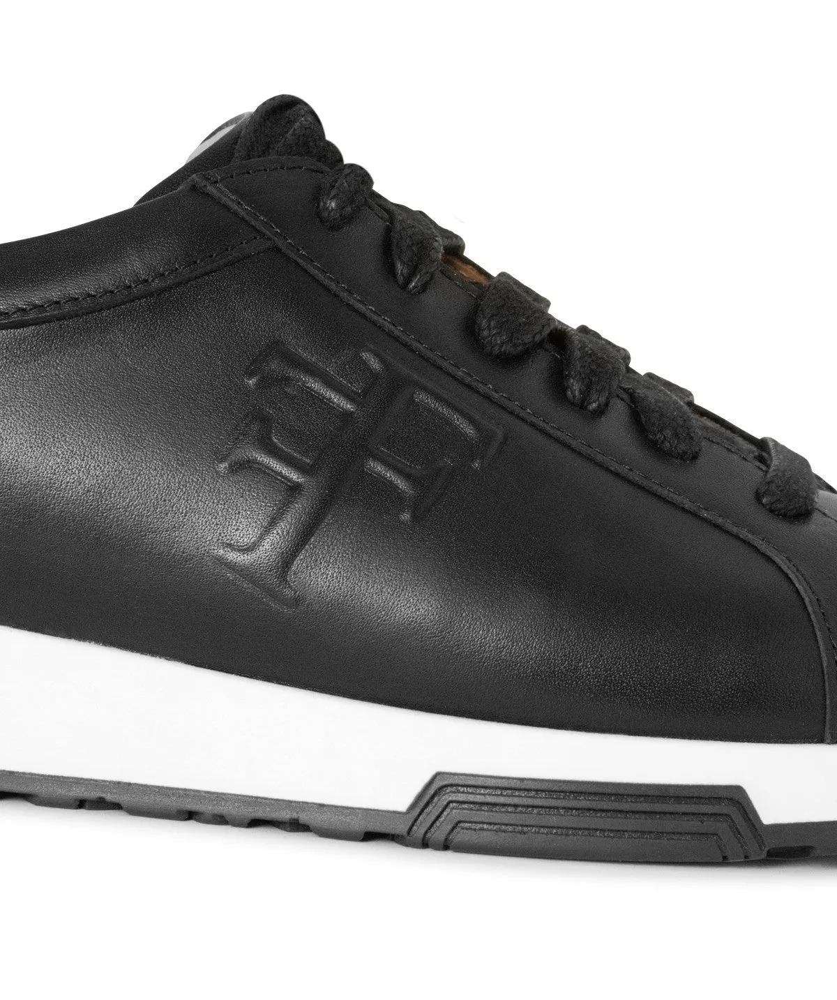 Finsbury All The Times leren sneakers zwart