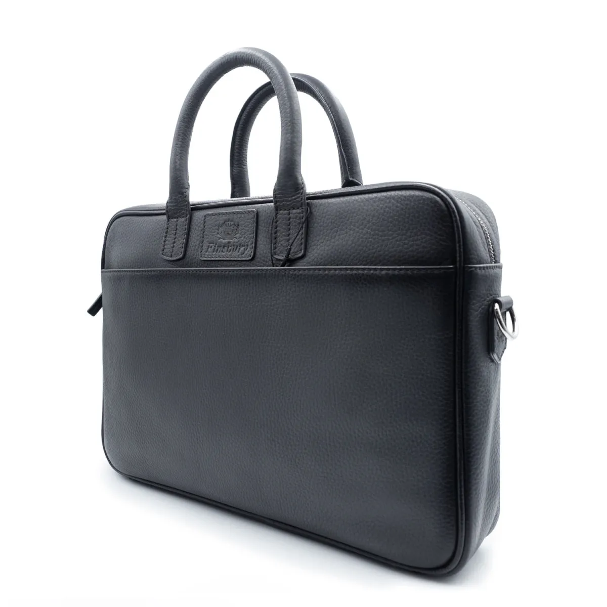 Finsbury aktetas grijs generfd leer 37 cm laptop
