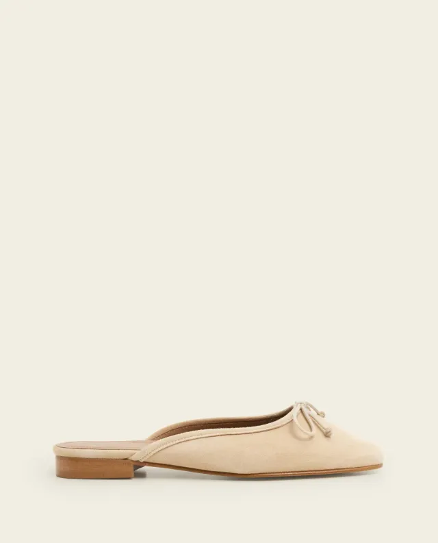 Flattered Malva muiltjes beige suède leer