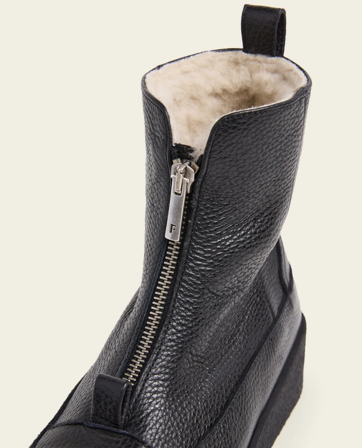 Flattered Amelia Black platte laarzen wol