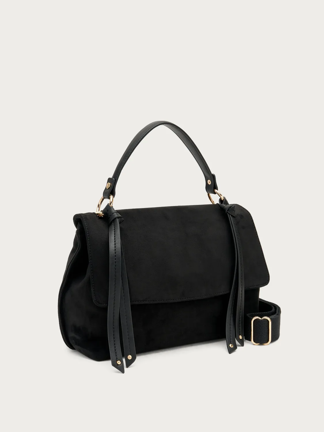 Frau shopper zwart suède-look groot