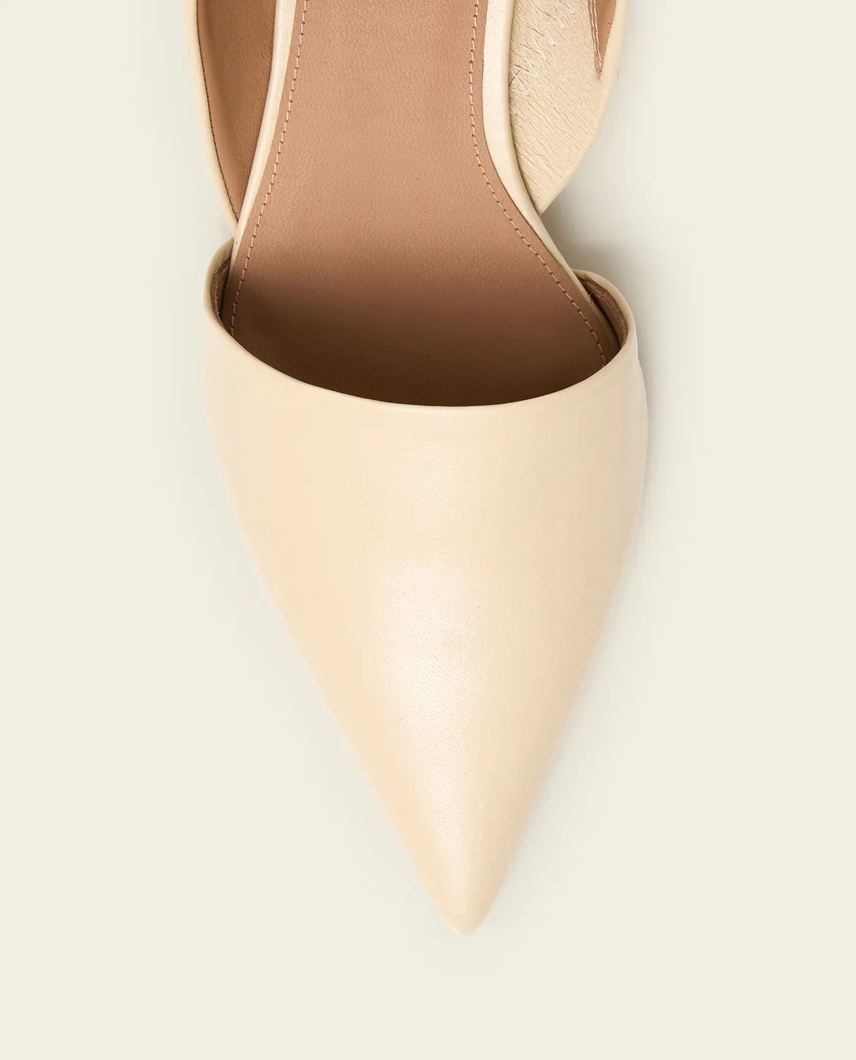 Flattered Ninni slingback crème leer kittenhak