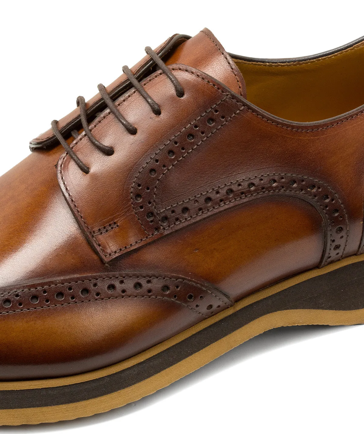 Finsbury Tradizione Elias derby bruin patina leer