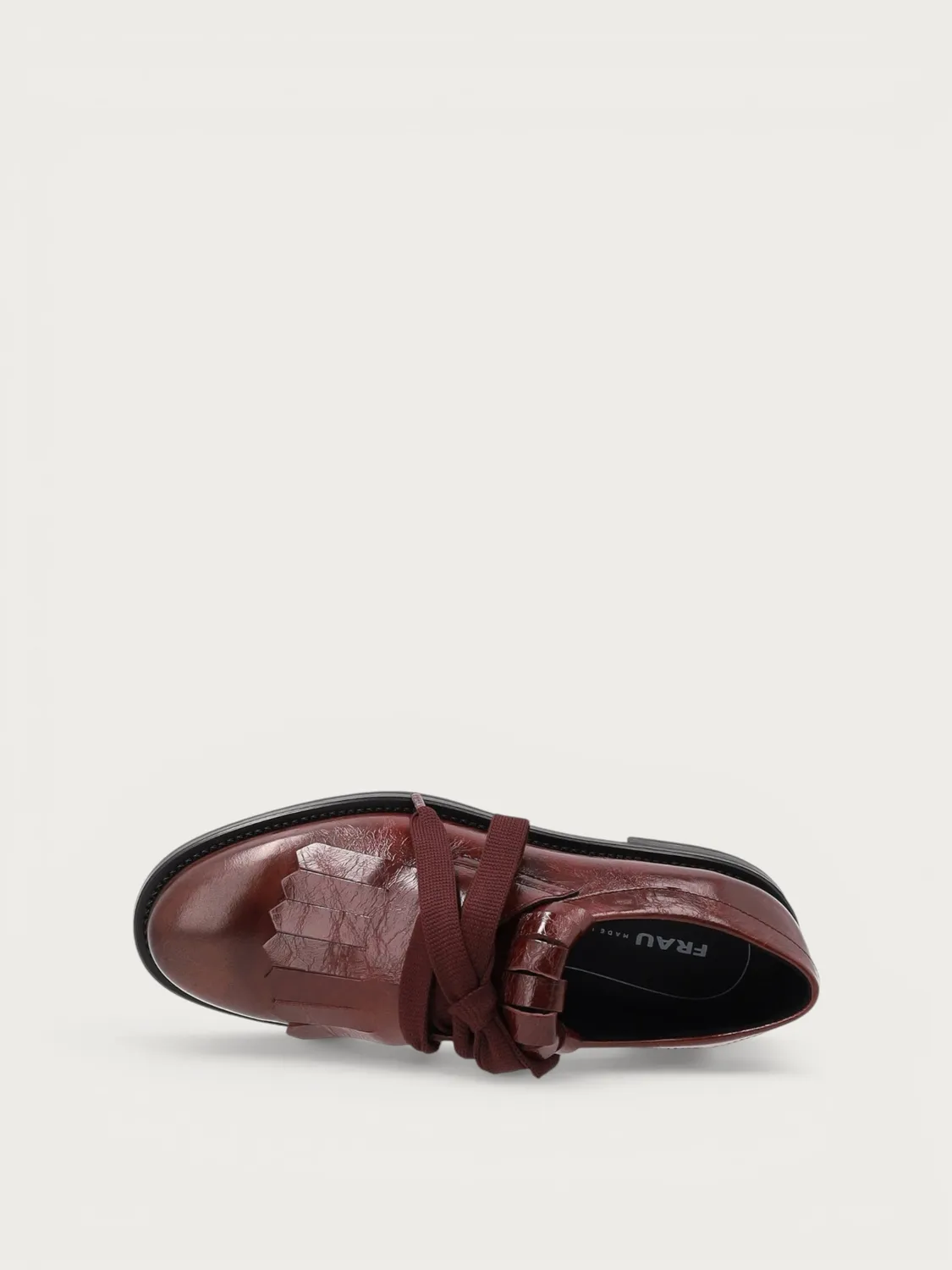 Frau Verona veterschoen bordeaux lakleer met fringe