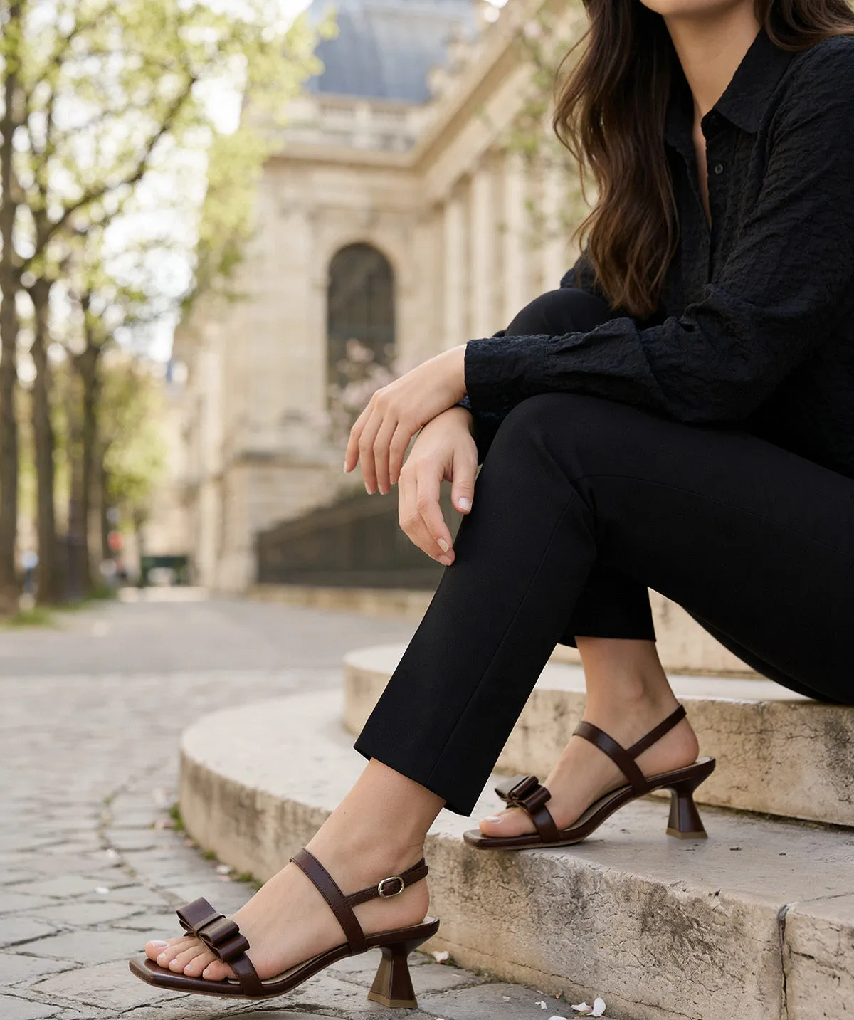 Finsbury Antoinette sandalen bruin 5 cm hak