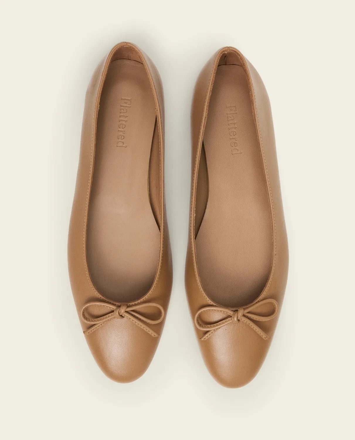Flattered Bodil ballerina's cognac leer strik
