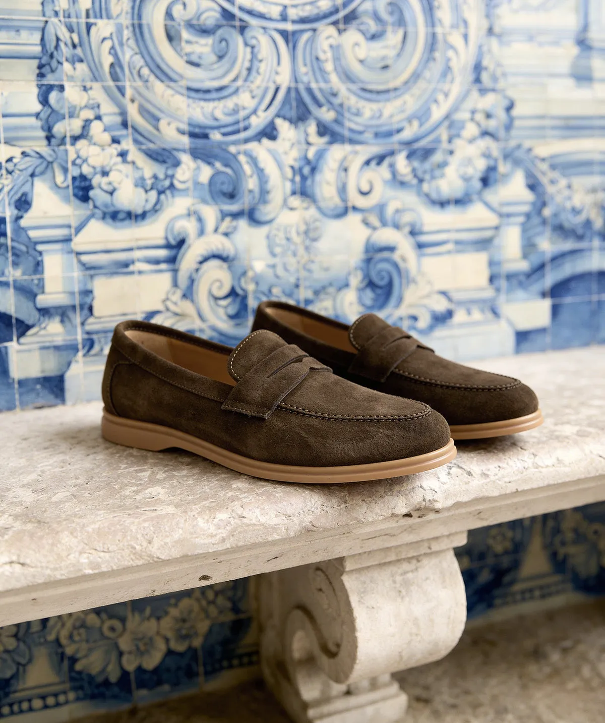 Finsbury Portobello loafers olijf suède