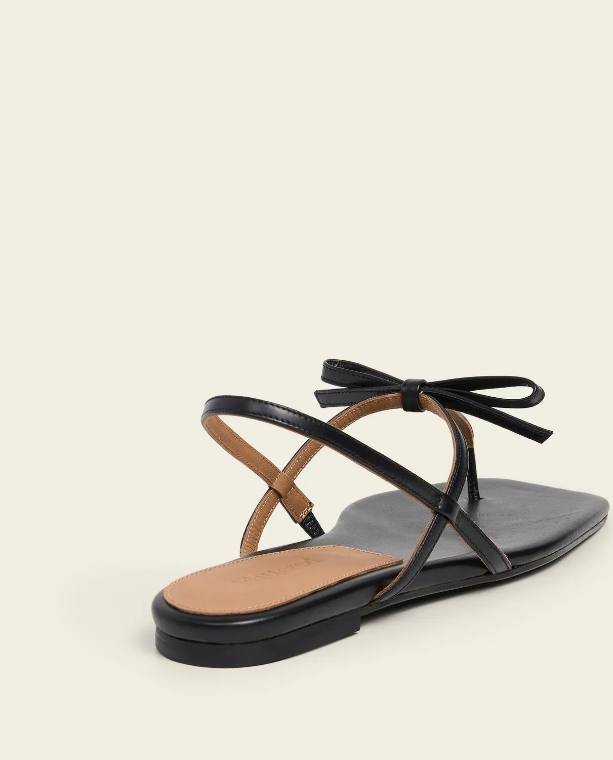 Flattered Sina platte sandalen zwart leer