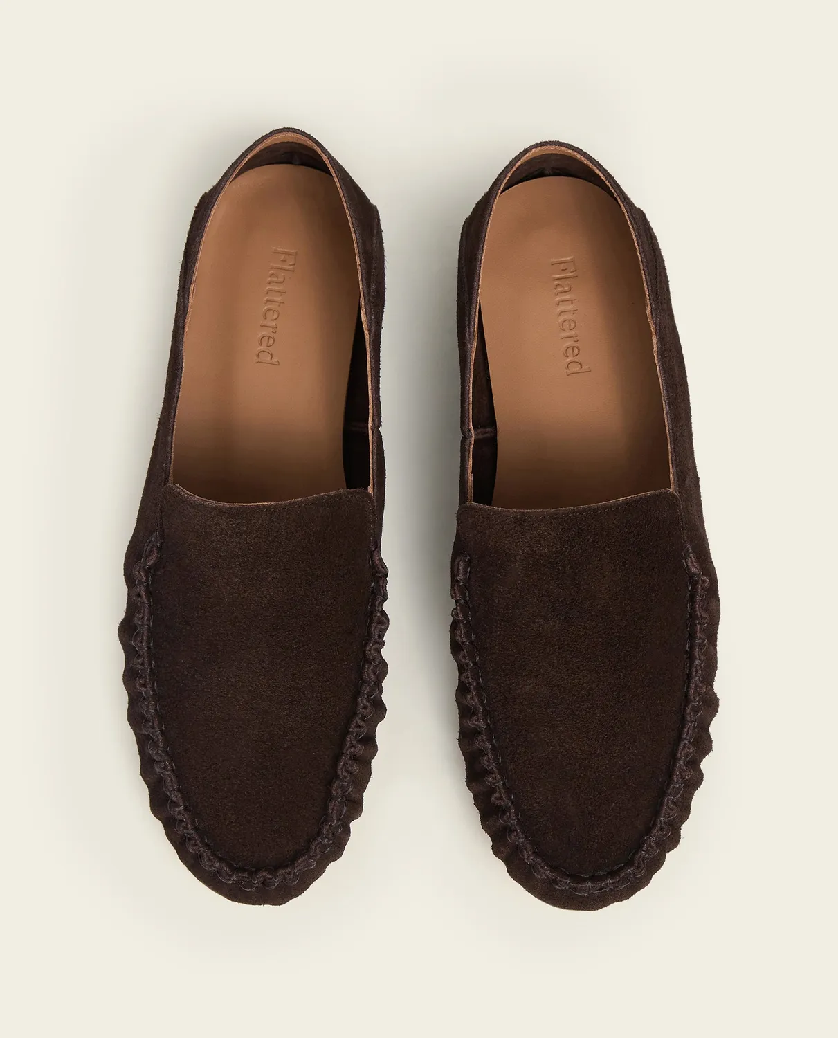 Flattered Bon Bon loafers chocolade suède instapper