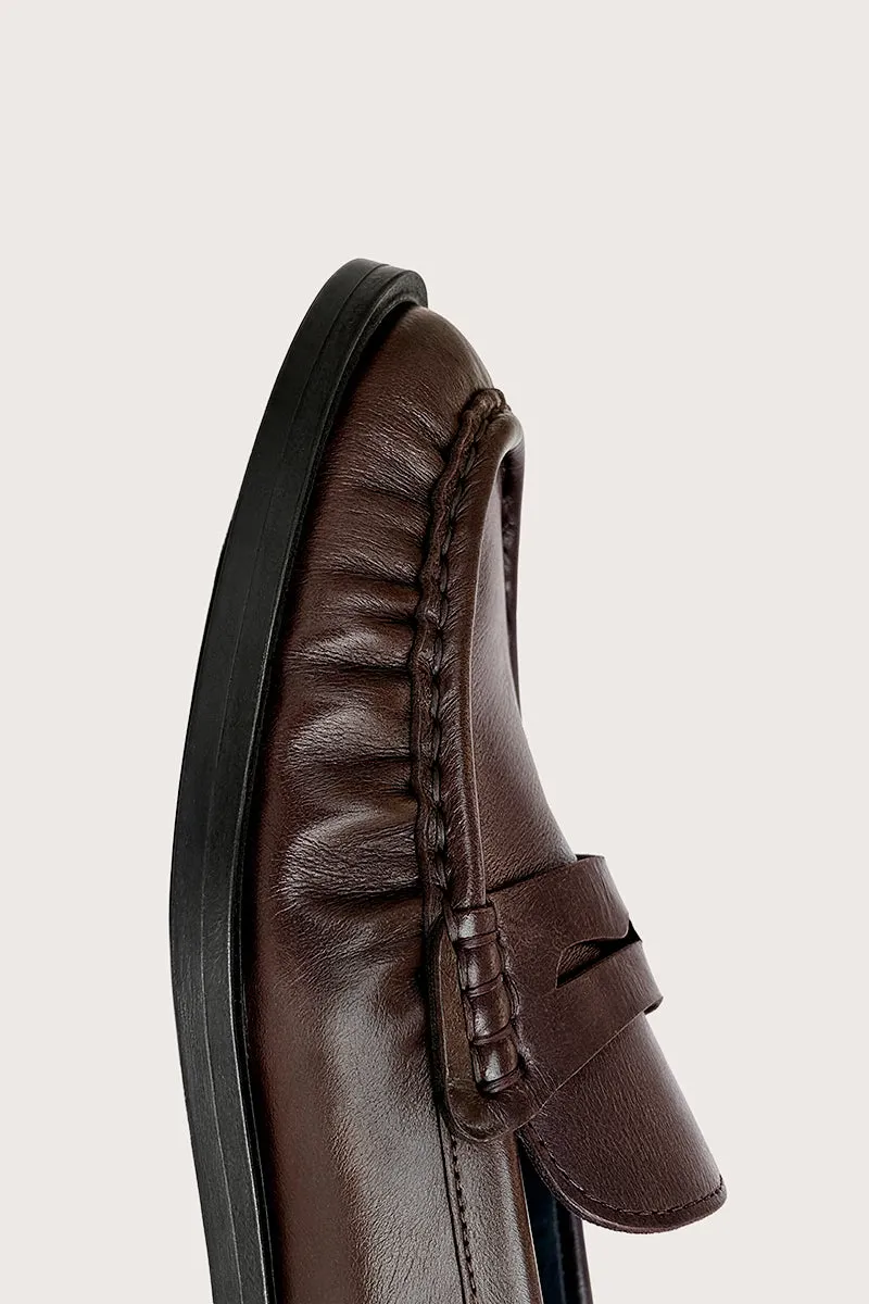 Bryan Stepwise Cami mocassins terra chocolate leer