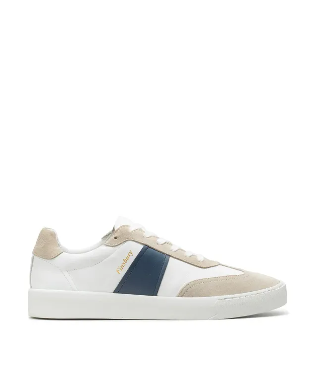 Finsbury LEO Sneakers Wit-Blauw Glad Leer