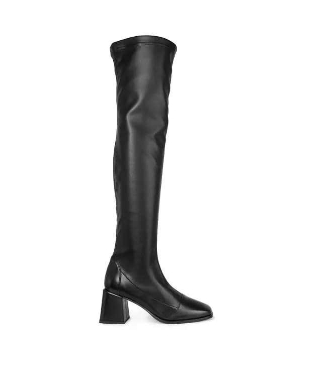 Finsbury Alma overknee laarzen zwart 5cm hak