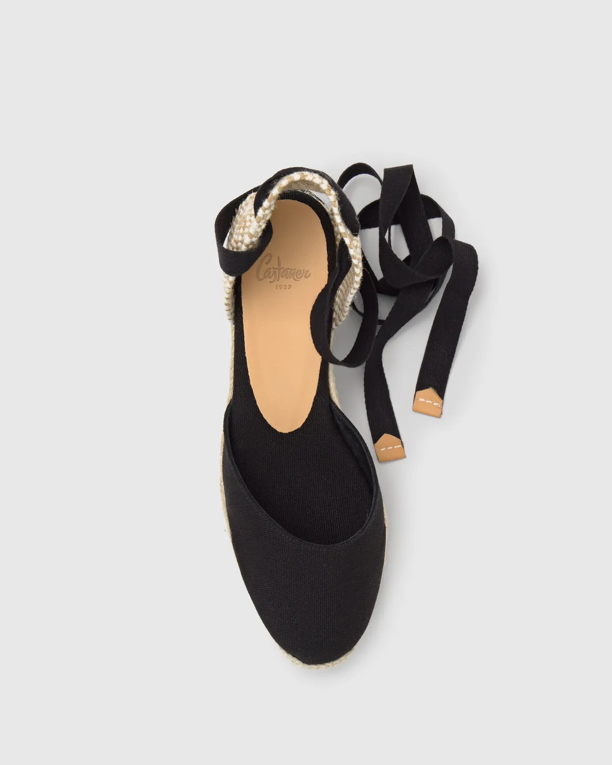 Castaner Carina 3/001 espadrilles zwart canvas 5 cm