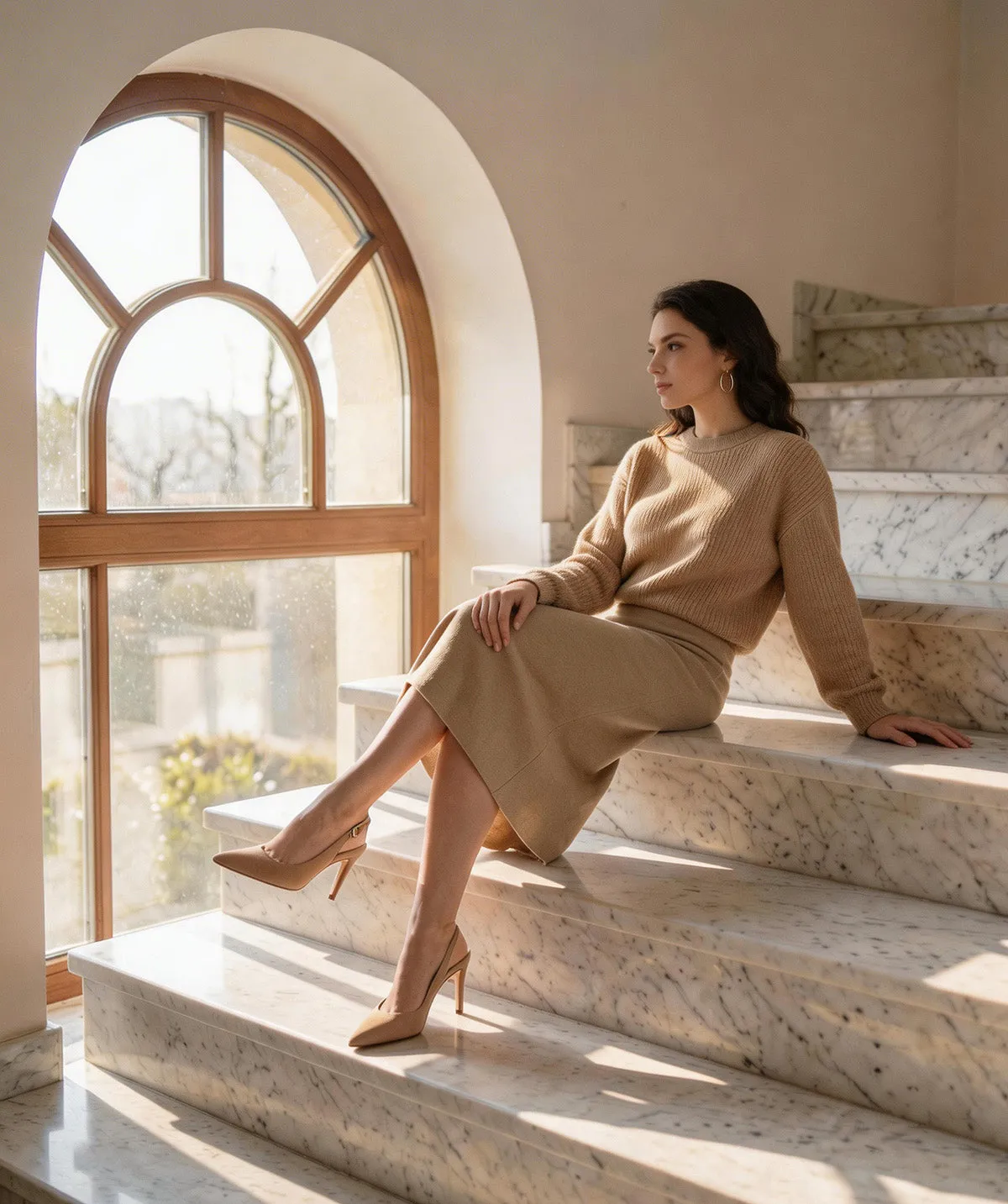 Finsbury Kelly pumps beige velours 8 cm