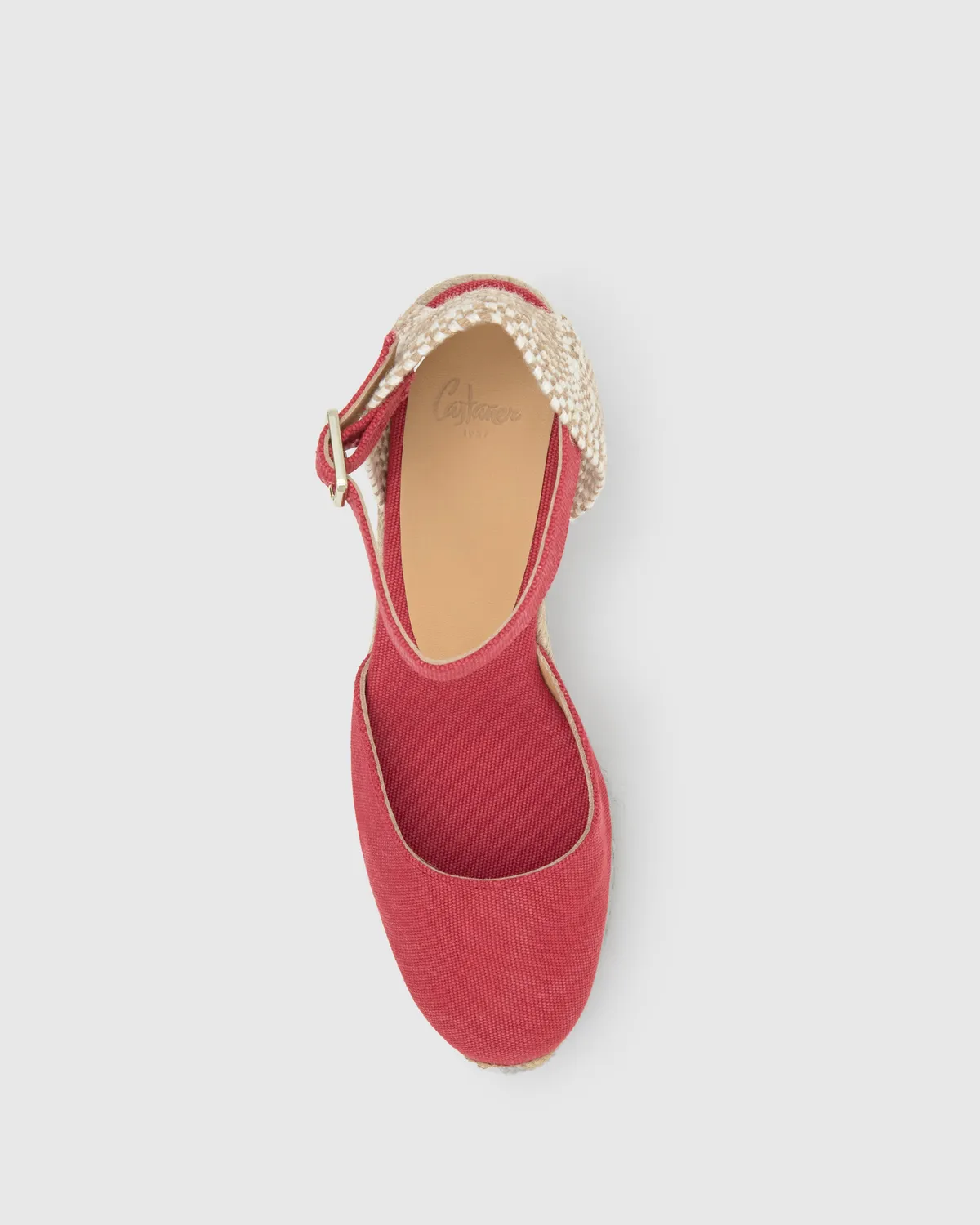 Castaner Carol/6/002 espadrilles karmijnrood 7 cm