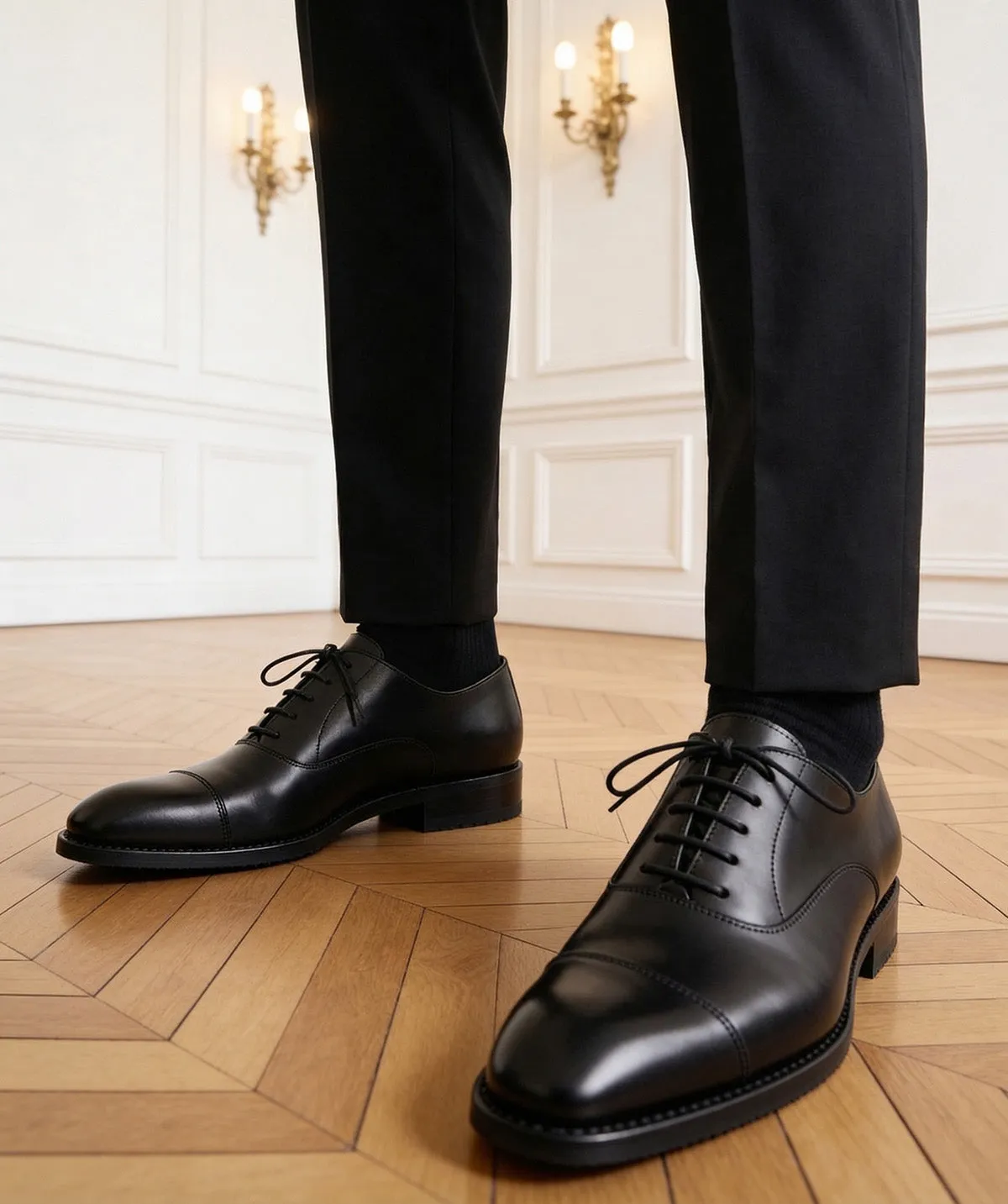 Finsbury Consul oxford zwart leer rubberzool