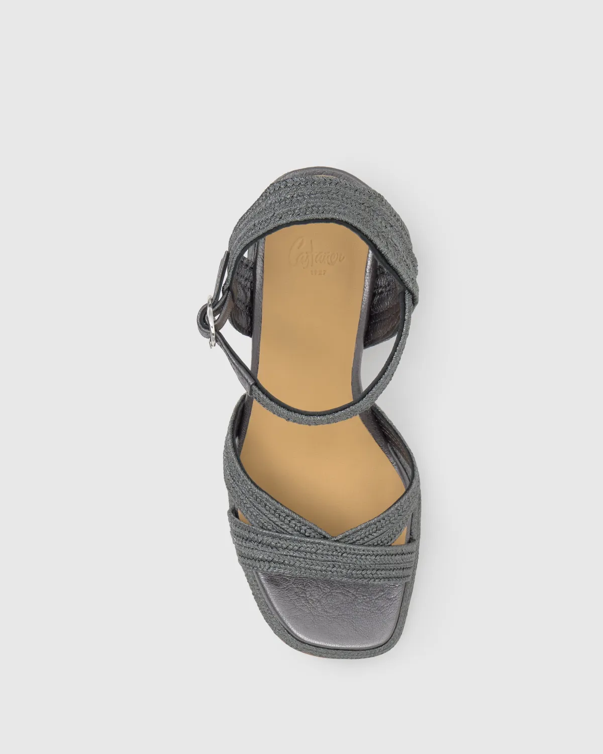 Castaner Valle 142 sandaal plomo gevlochten 10 cm