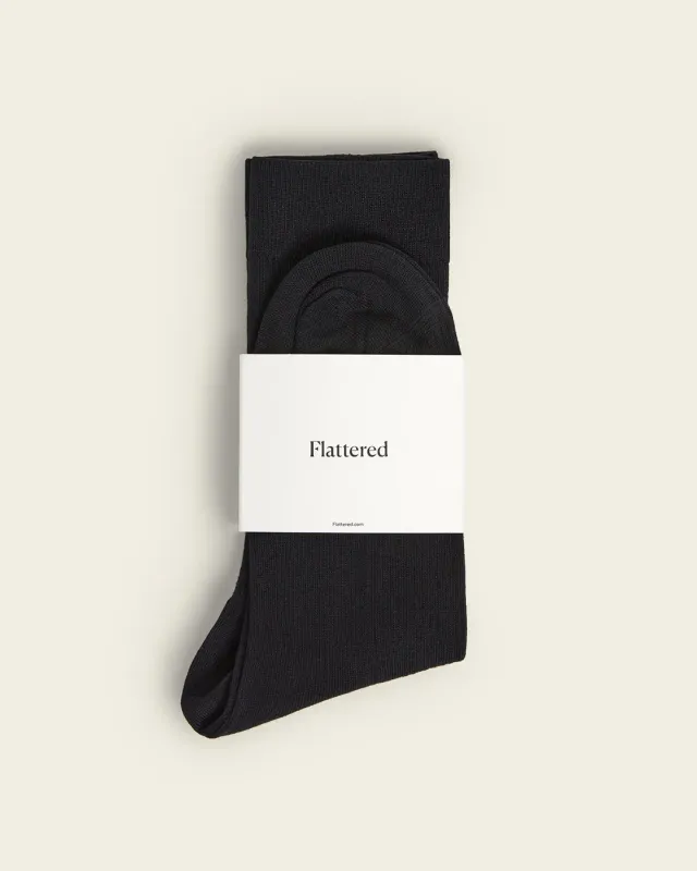 Flattered Sock sokken zwart gemerceriseerd katoen