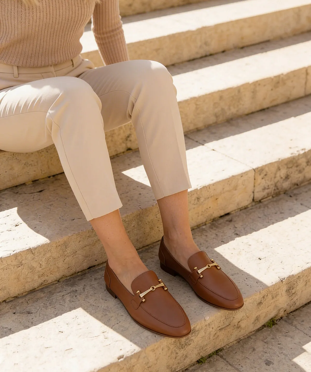 Finsbury Amelie loafers cognac leer dames bit