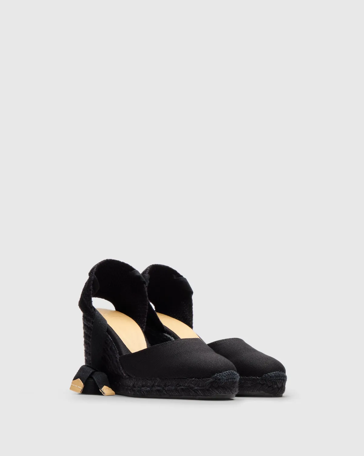 Castaner Carina C 8/001 espadrilles zwart sleehak 9 cm
