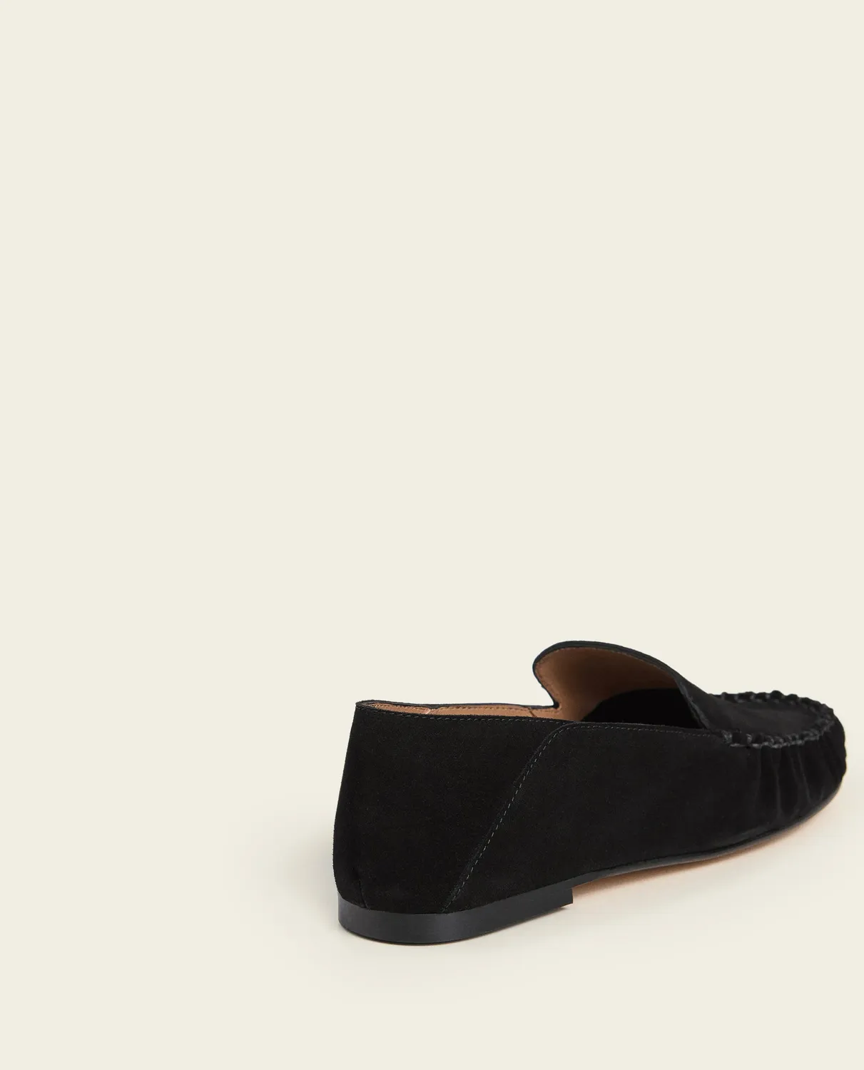 Flattered Bon Bon Suede Black ballerina's zwart instapper