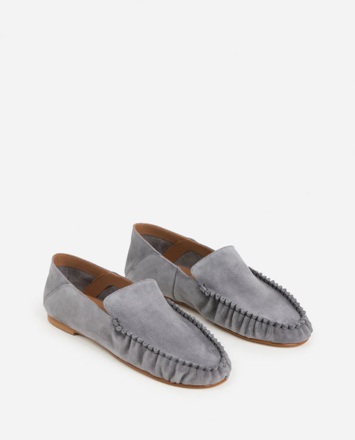 Flattered Bon Bon suède loafers parelgrijs instapper