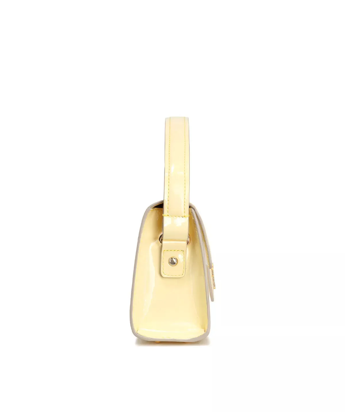 Finsbury FF23 tas pastelgeel leer 23 cm gouden logo