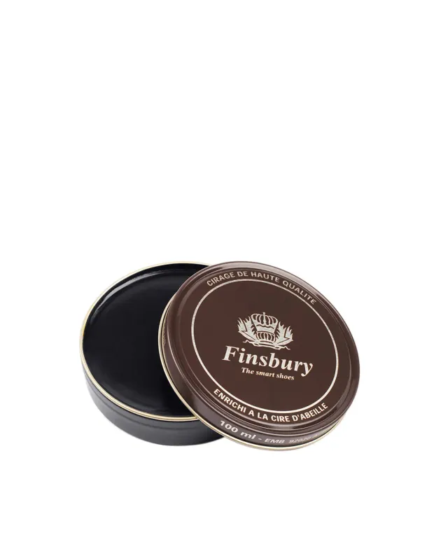 Finsbury Black schoenpoets zwart met bijenwas